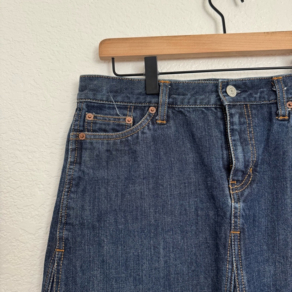 GAP Dark Blue Denim Midi Skirt - Picture 4 of 9